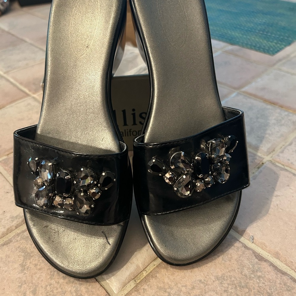 Callisto Black Beaded Women's Sandals